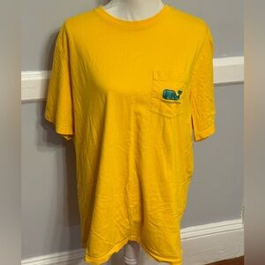 Vineyard Vines Football Field Green Whale Yellow Oversized Sporty T-Shirt